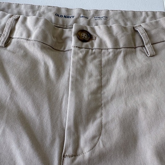 Old Navy Size 34 Lot of 2 Pants Navy Blue & Light Tan School Chino Preppy Khakis - Picture 10 of 16